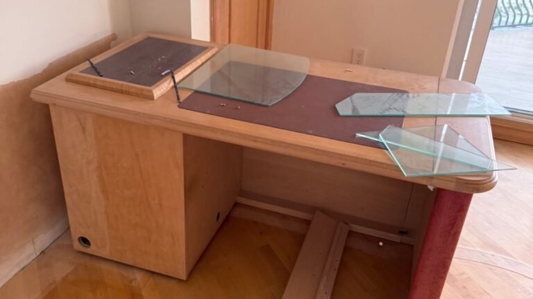 Office desk ready for furniture removal