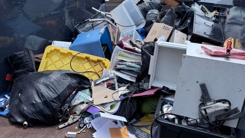 Estate and hoarder cleanout with household items and clutter