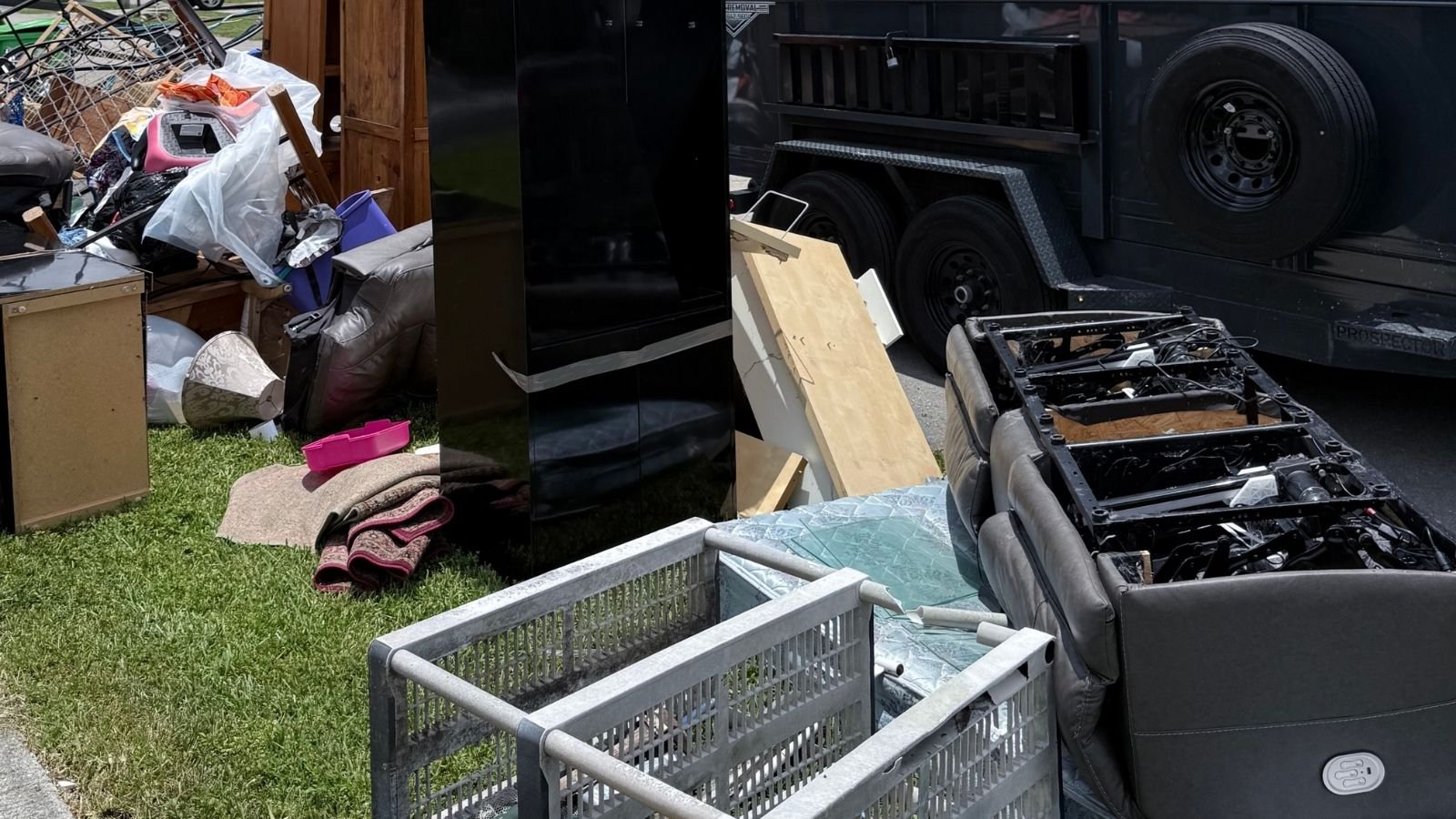 Property cleanout with furniture and debris removal